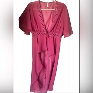 Feminime Feathers See Through Mesh Outerwear For Women Size L Made In India